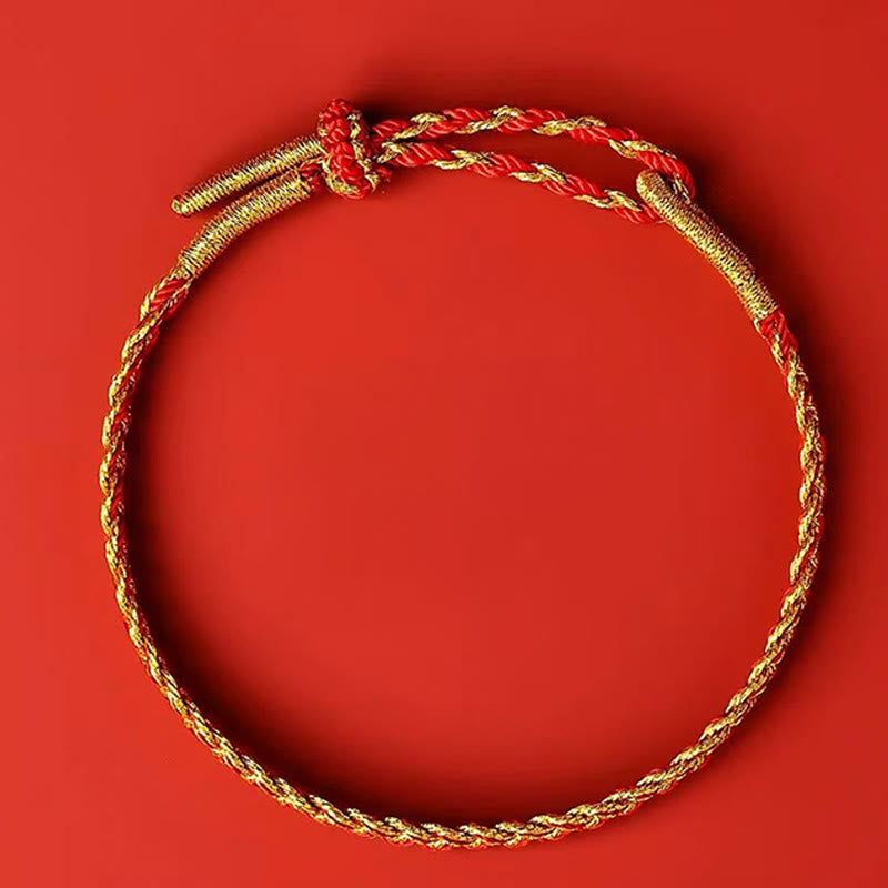 Adjustable Red String Yellow String Luck Bracelet 14-22cm