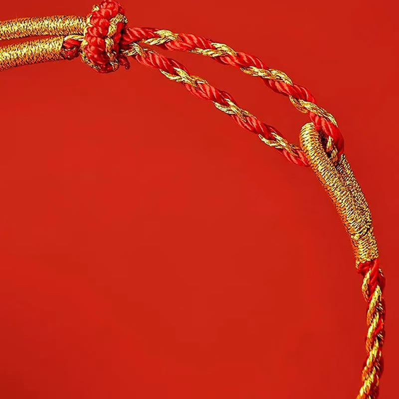 Adjustable Red String Yellow String Luck Bracelet 14-22cm
