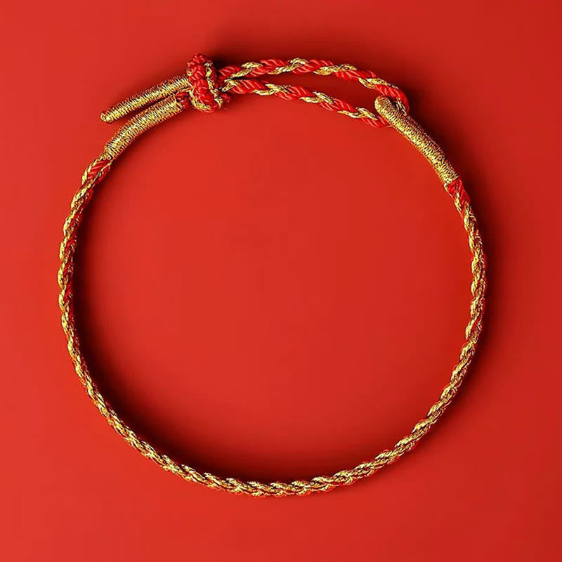 Adjustable Red String Yellow String Luck Bracelet 14-22cm