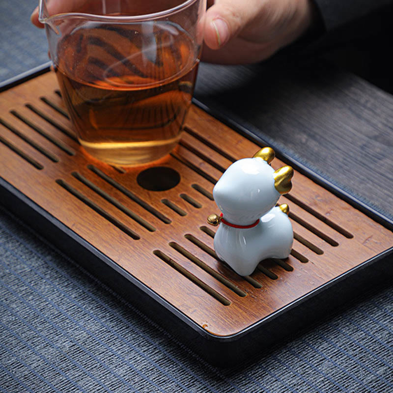 Mini Ceramic Deer Tea Pet Figurine for Spiritual Decor
