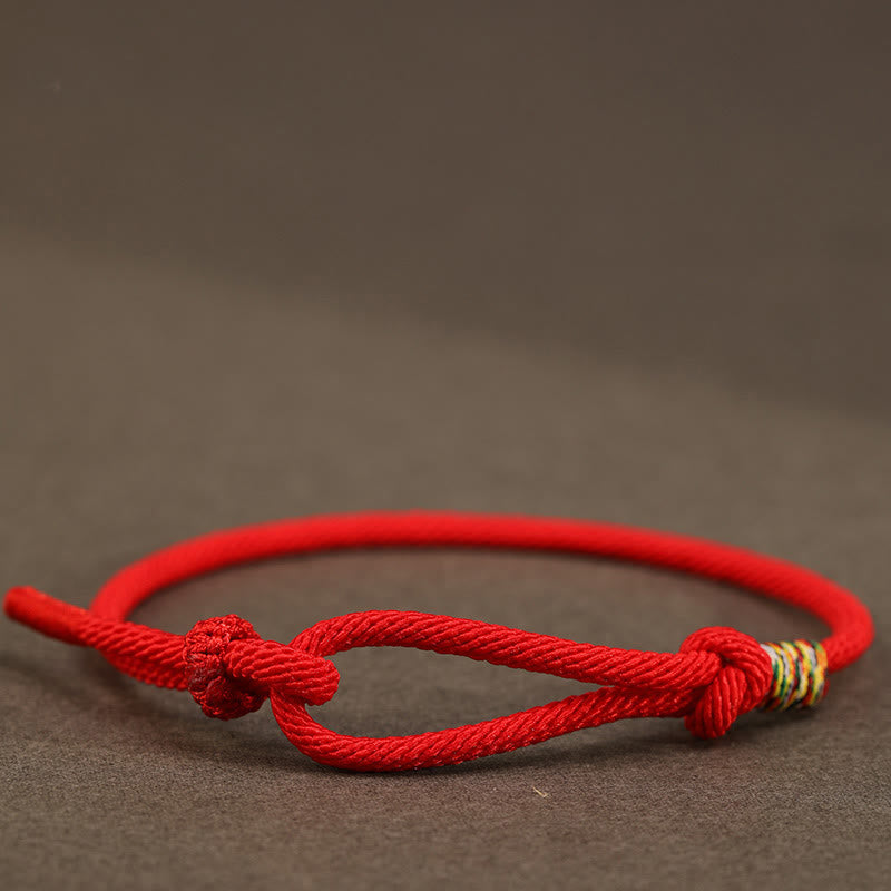 Dark Red String 925 Sterling Silver Coin Luck Bracelet