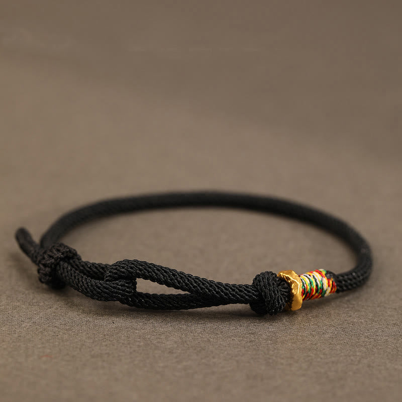 Dark Red String 925 Sterling Silver Coin Luck Bracelet