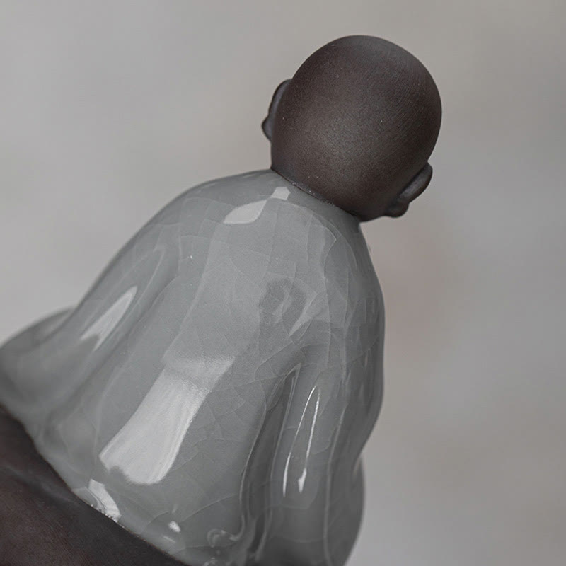 Little Zen Monk Ceramic Tea Strainer | Meditation Buddha Statue