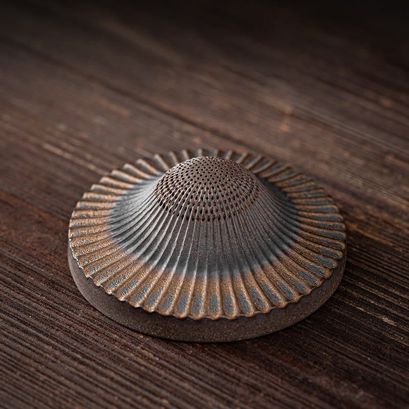 Little Brown Monk Ceramic Tea Strainer|8.7cm Meditation Ornament