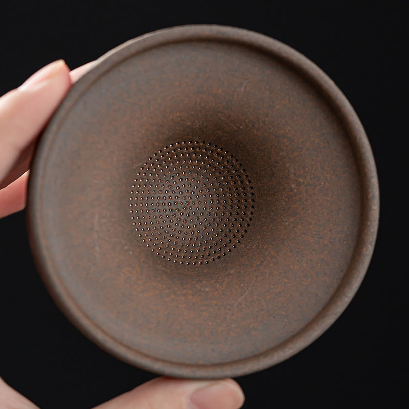 Little Brown Monk Ceramic Tea Strainer|8.7cm Meditation Ornament