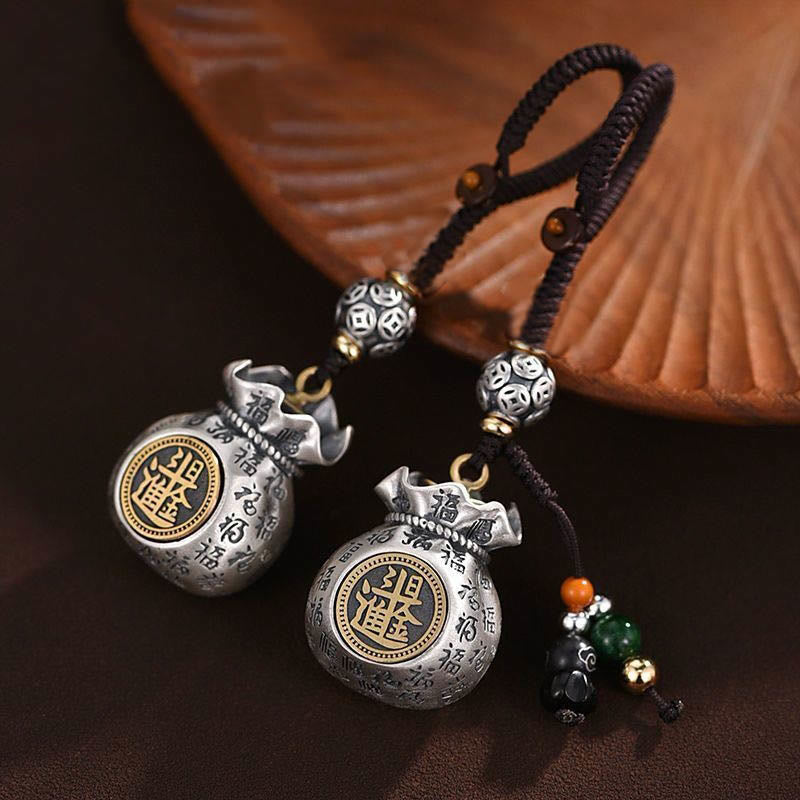 Fu Character Money Bag Key Chain for Daily Fortune & Wealth