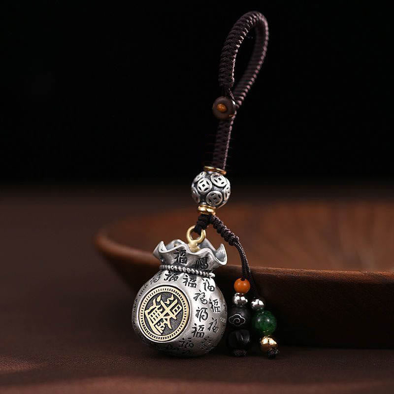 Fu Character Money Bag Key Chain for Daily Fortune & Wealth