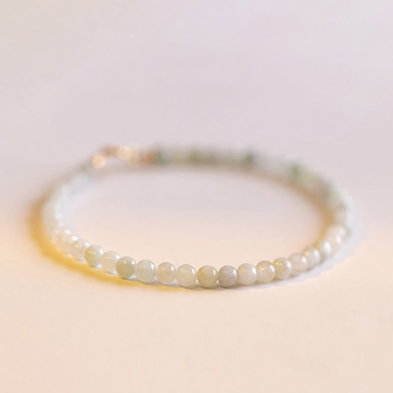 2mm Jade 14k Gold Plated Luck Bracelet