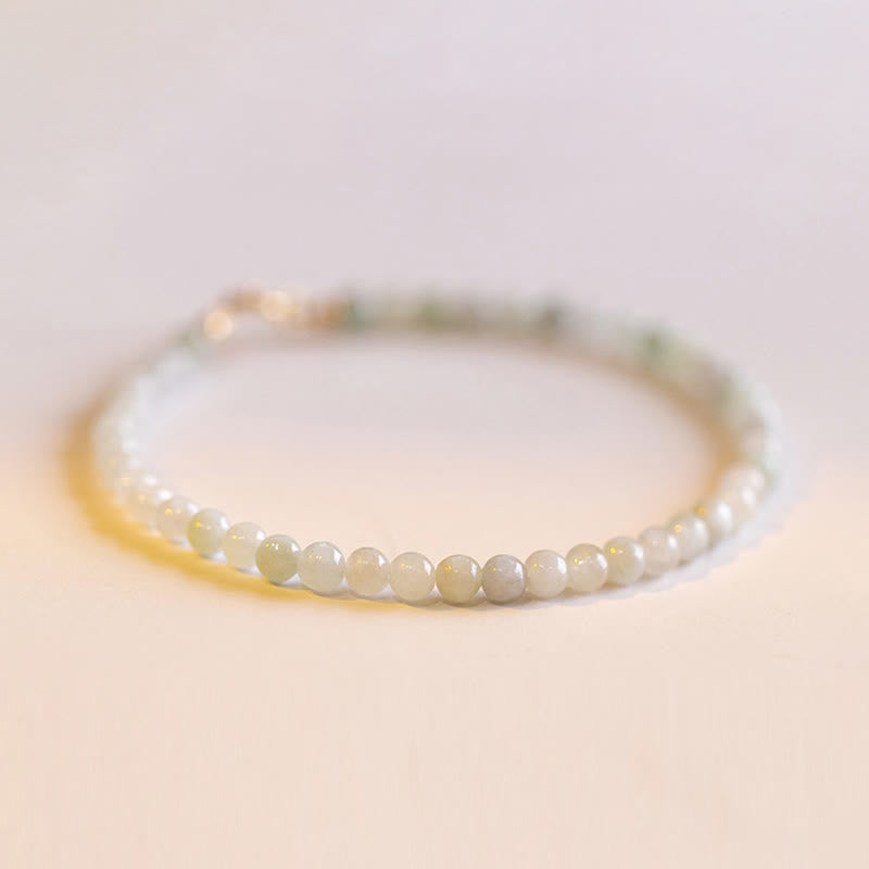 2mm Jade 14k Gold Plated Luck Bracelet