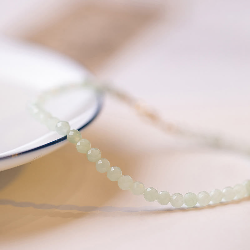 2mm Jade 14k Gold Plated Luck Bracelet