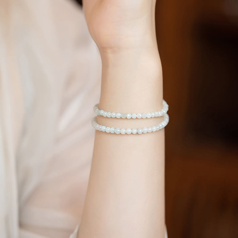 2mm Jade 14k Gold Plated Luck Bracelet