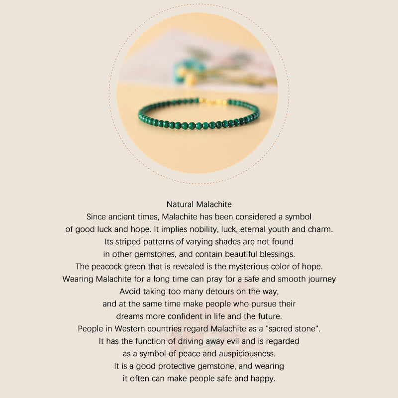 4mm Malachite 14k Gold Anti-Anxiety Bracelet