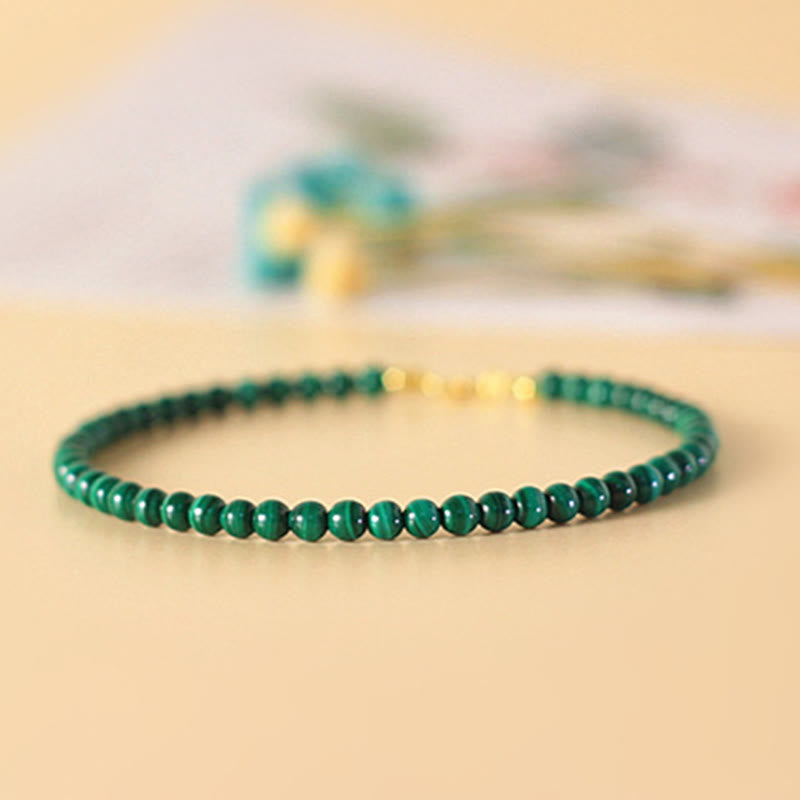 4mm Malachite 14k Gold Anti-Anxiety Bracelet