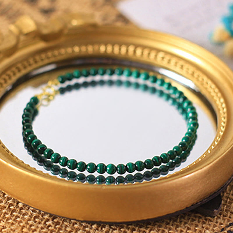 4mm Malachite 14k Gold Anti-Anxiety Bracelet