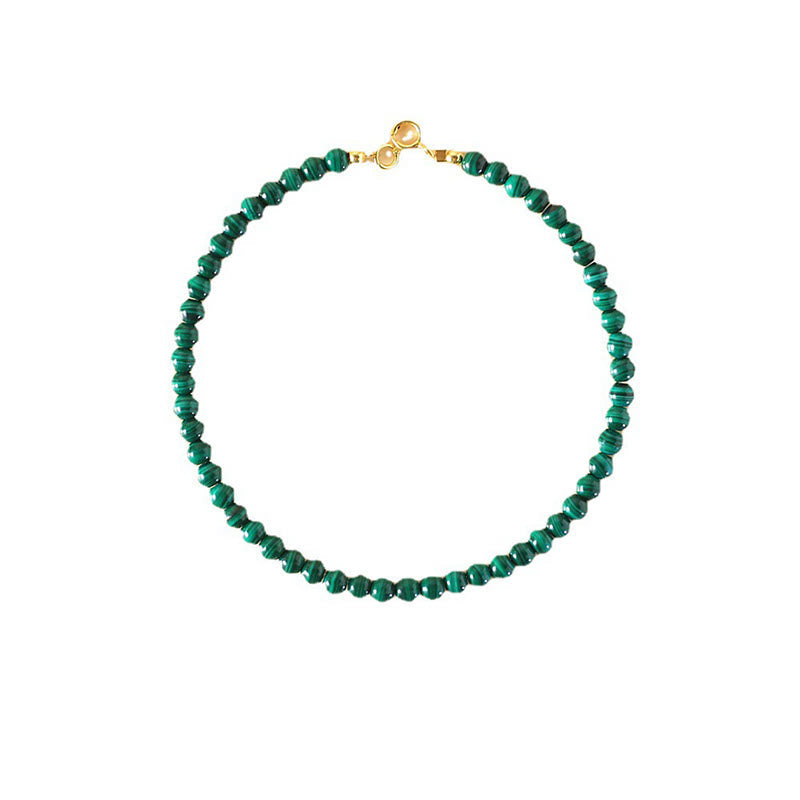 4mm Malachite 14k Gold Anti-Anxiety Bracelet