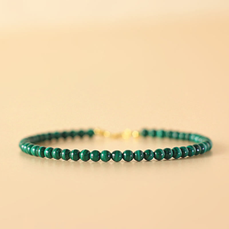 4mm Malachite 14k Gold Anti-Anxiety Bracelet
