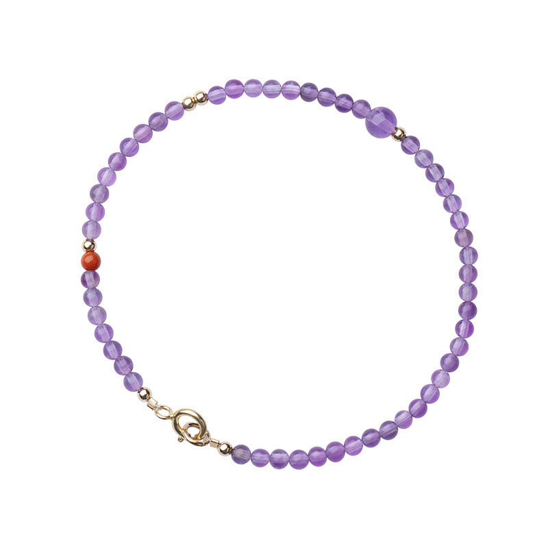2mm Amethyst 14k Gold Plated Meditation Bracelet