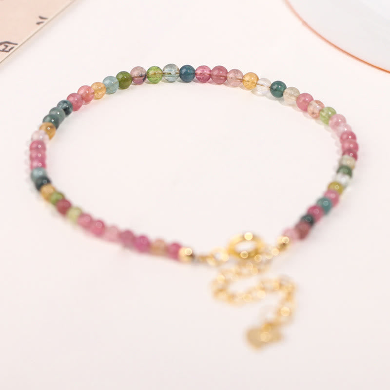 2mm Multicolor Tourmaline Wisdom Bracelet