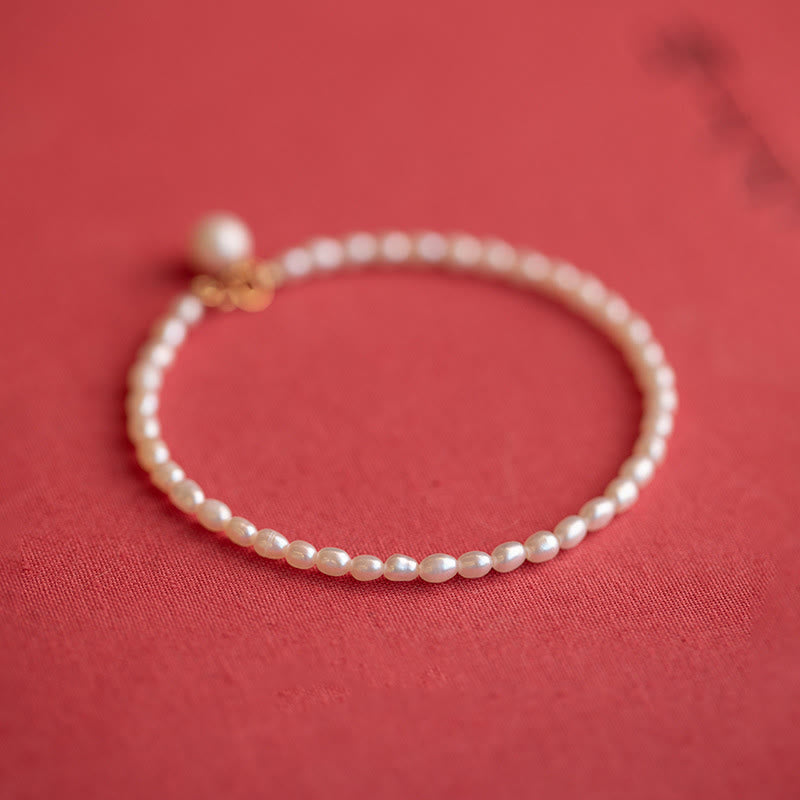 2mm Natural Pearl & 14k Gold Plated Wisdom Bracelet
