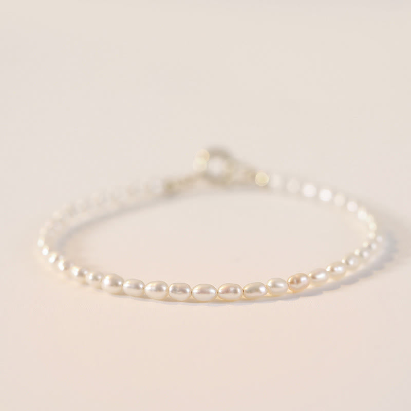 2mm Natural Pearl & 14k Gold Plated Wisdom Bracelet