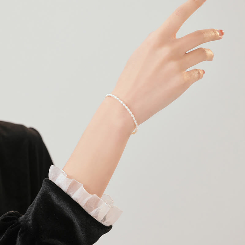 2mm Natural Pearl & 14k Gold Plated Wisdom Bracelet