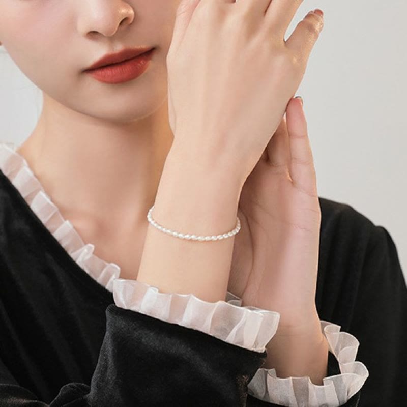 2mm Natural Pearl & 14k Gold Plated Wisdom Bracelet