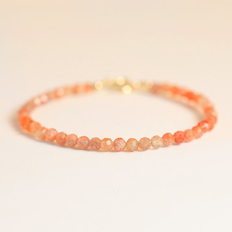 3mm Sun Stone 14k Gold Plated Wealth Bracelet