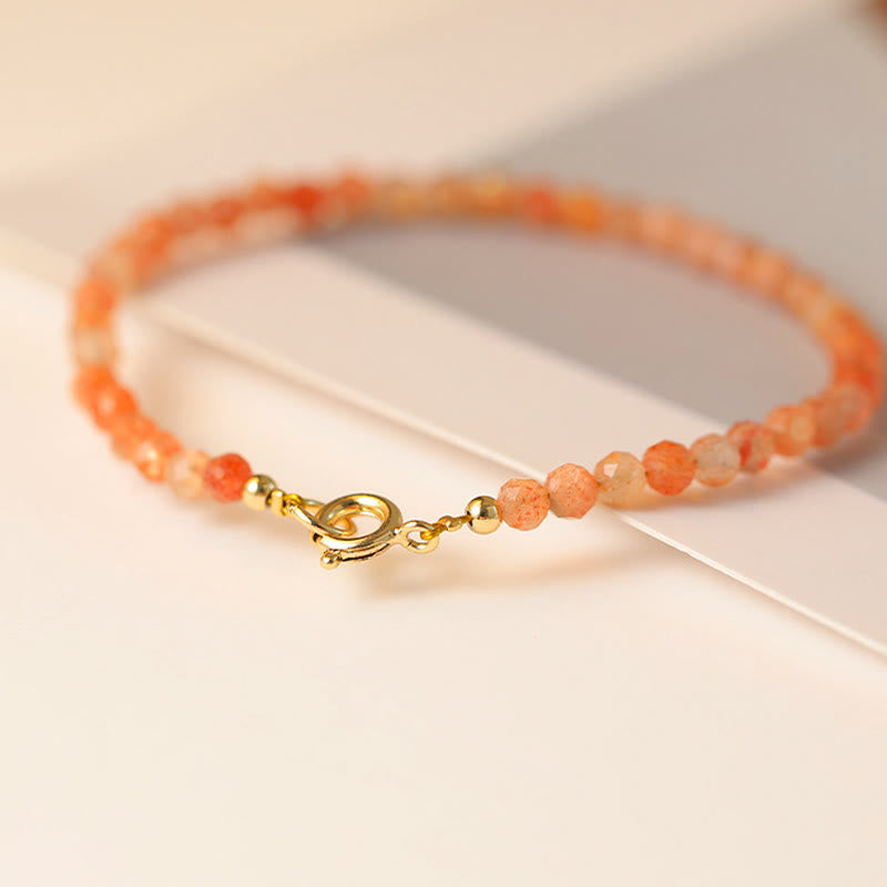 3mm Sun Stone 14k Gold Plated Wealth Bracelet