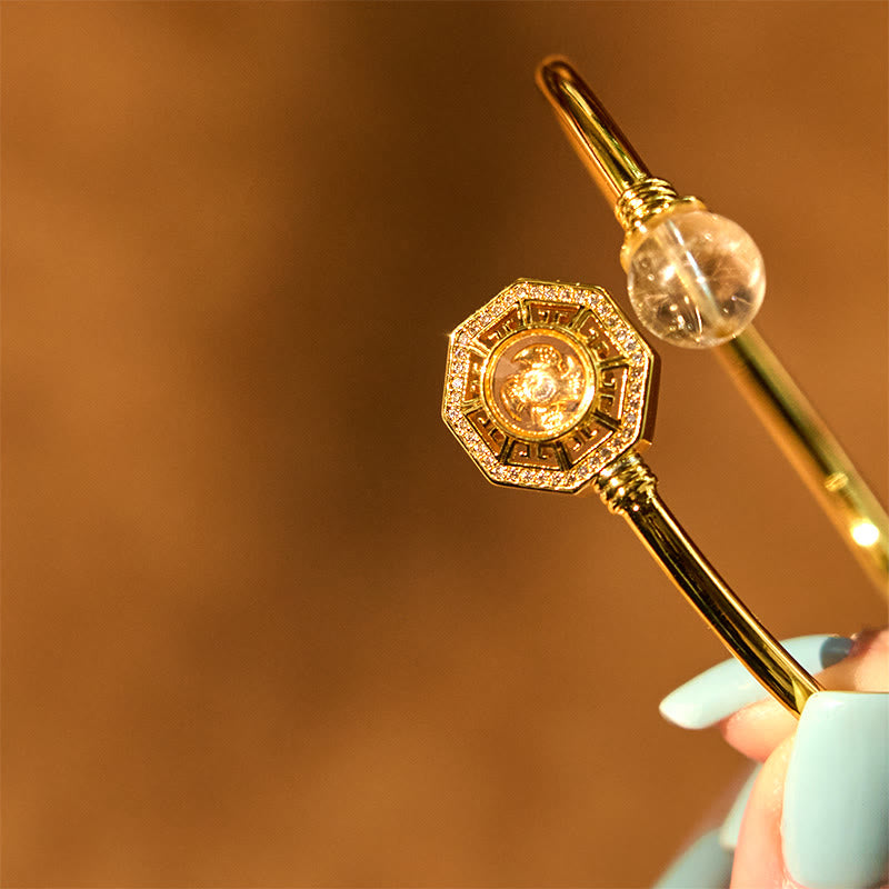 Adjustable Rutilated Quartz Windmill Courage Bracelet