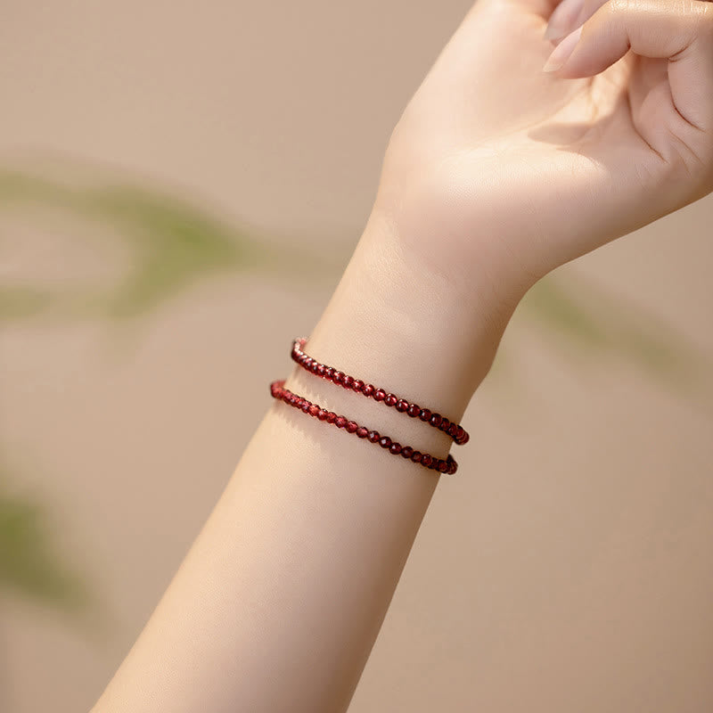 3mm Garnet Protection Bracelet for Courage