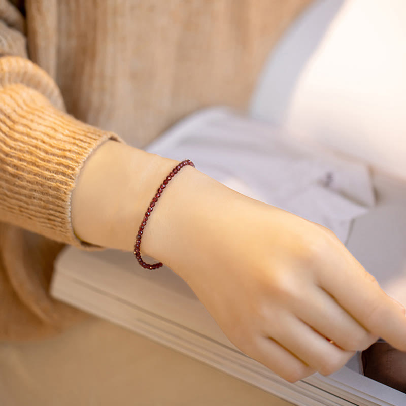 3mm Garnet Protection Bracelet for Courage