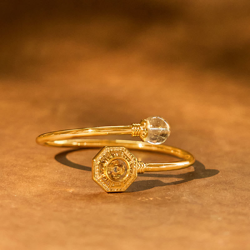 Adjustable Rutilated Quartz Windmill Courage Bracelet