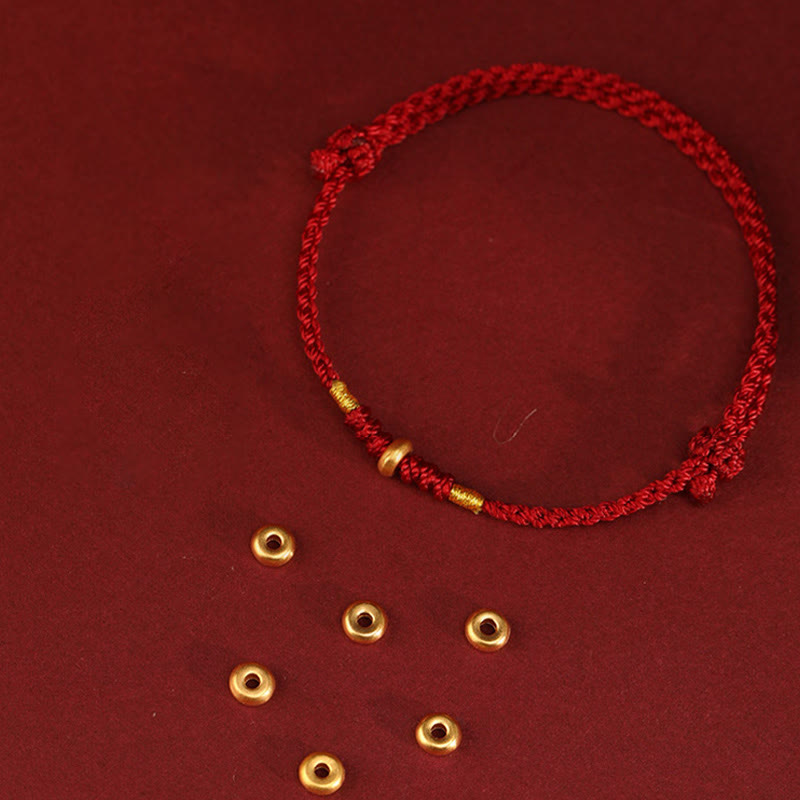 999 Gold Red String Protection Bracelet & Anklet for Luck