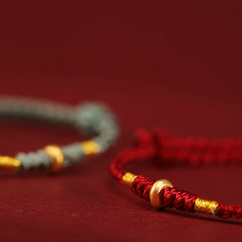 999 Gold Red String Protection Bracelet & Anklet for Luck
