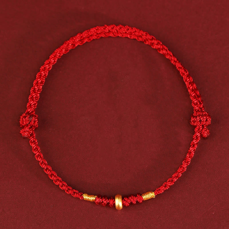 999 Gold Red String Protection Bracelet & Anklet for Luck
