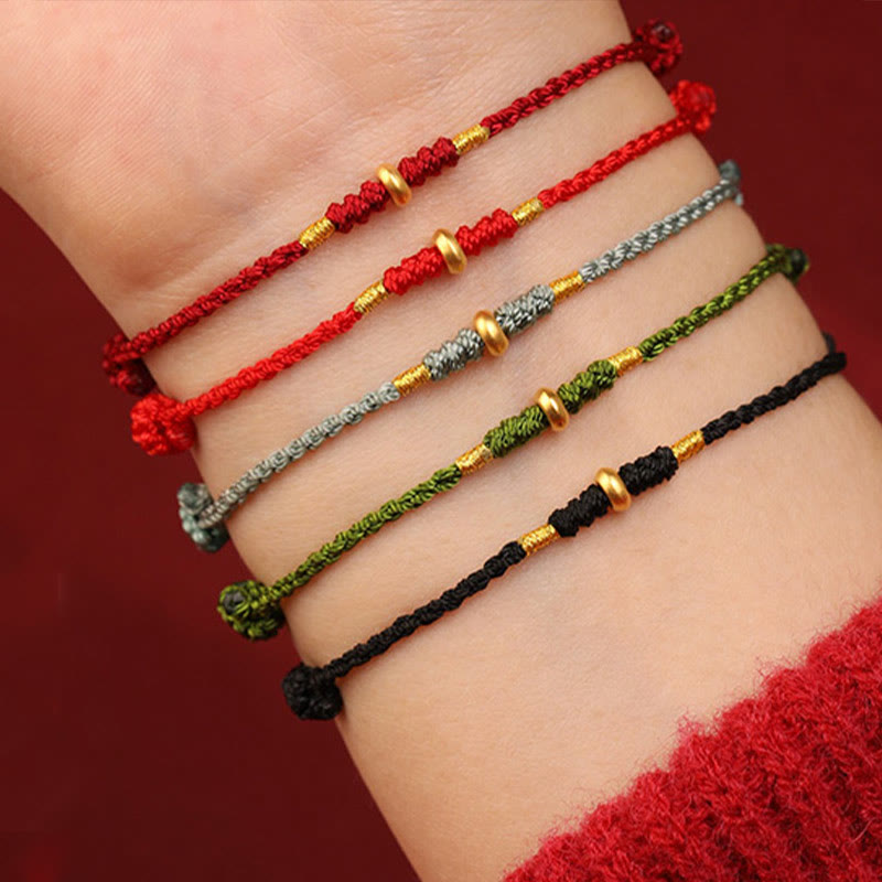 999 Gold Red String Protection Bracelet & Anklet for Luck