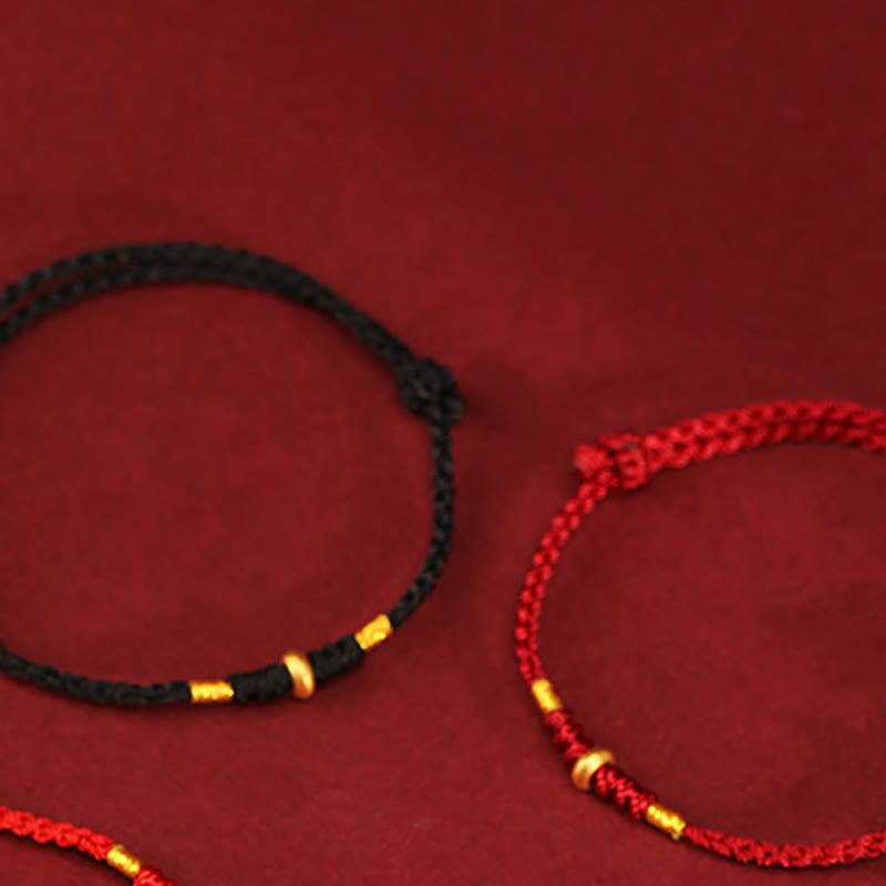999 Gold Red String Protection Bracelet & Anklet for Luck