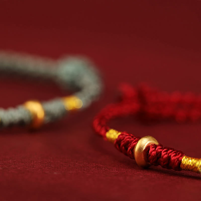 999 Gold Red String Protection Bracelet & Anklet for Luck