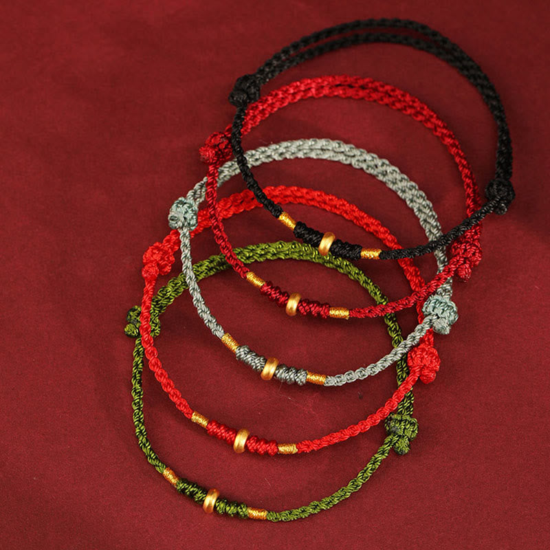 999 Gold Red String Protection Bracelet & Anklet for Luck