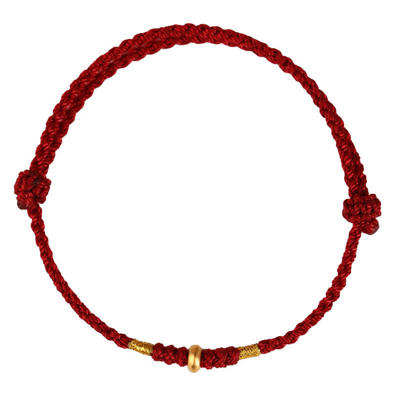 999 Gold Red String Protection Bracelet & Anklet for Luck