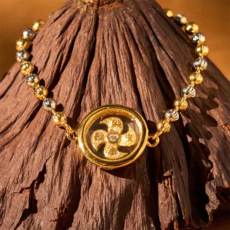 Copper Feng Sheng Shui Qi Windmill Bracelet for Protection