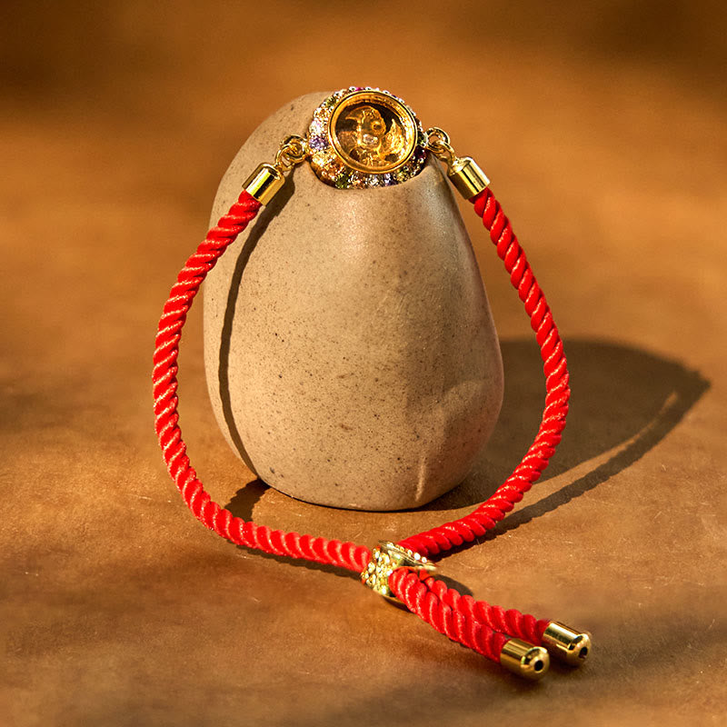 Copper Color Rotatable Windmill Lotus Bracelet for Spiritual Balance