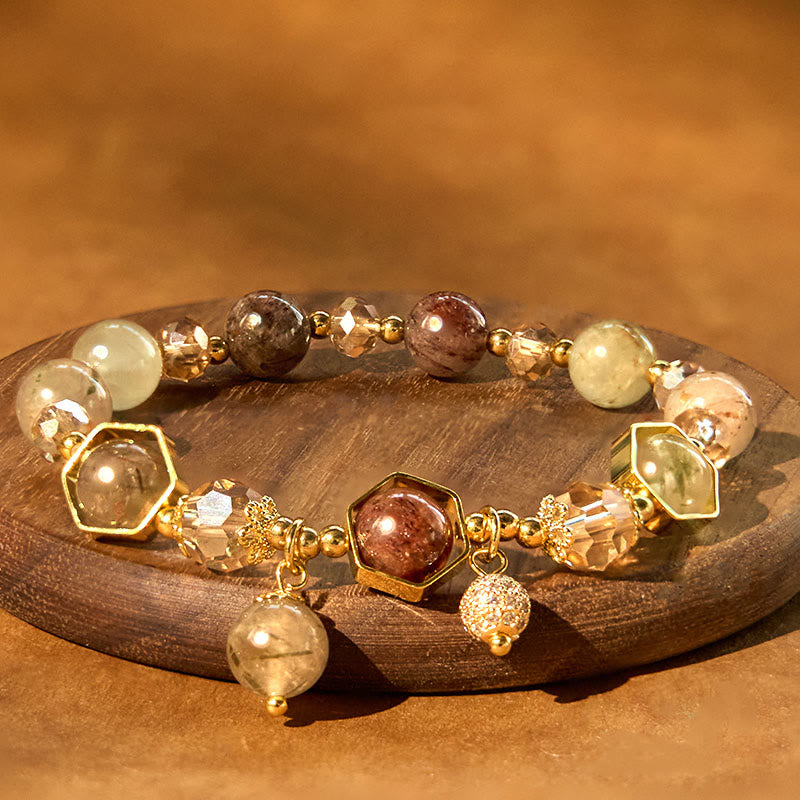 8mm Colored Rutilated Quartz Amethyst Protection Bracelet