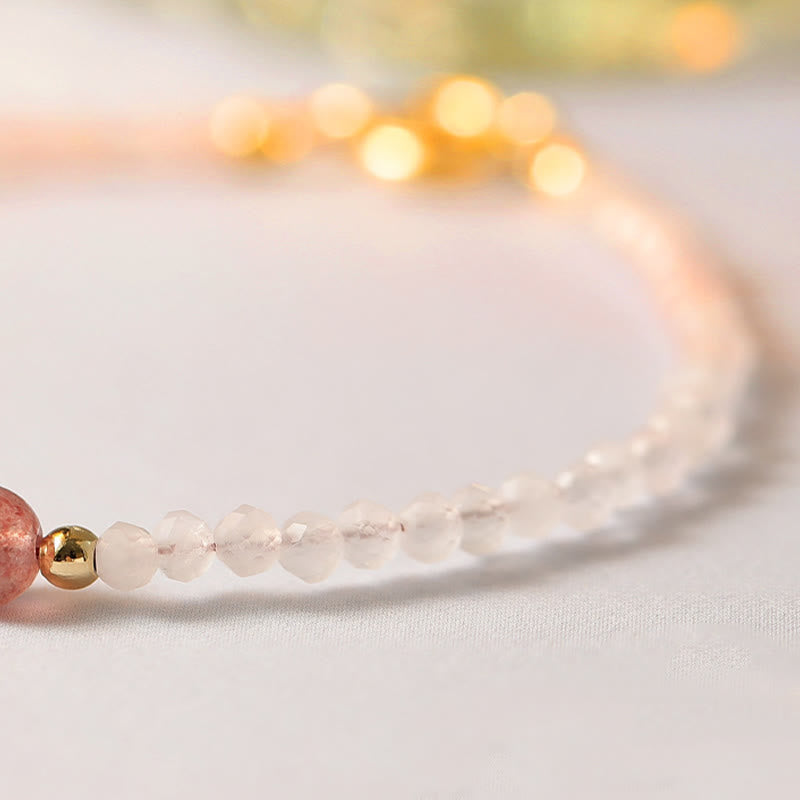 2mm Rose Quartz Garnet Strawberry Quartz Healing Bracelet