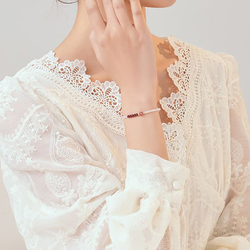 2mm Rose Quartz Garnet Strawberry Quartz Healing Bracelet