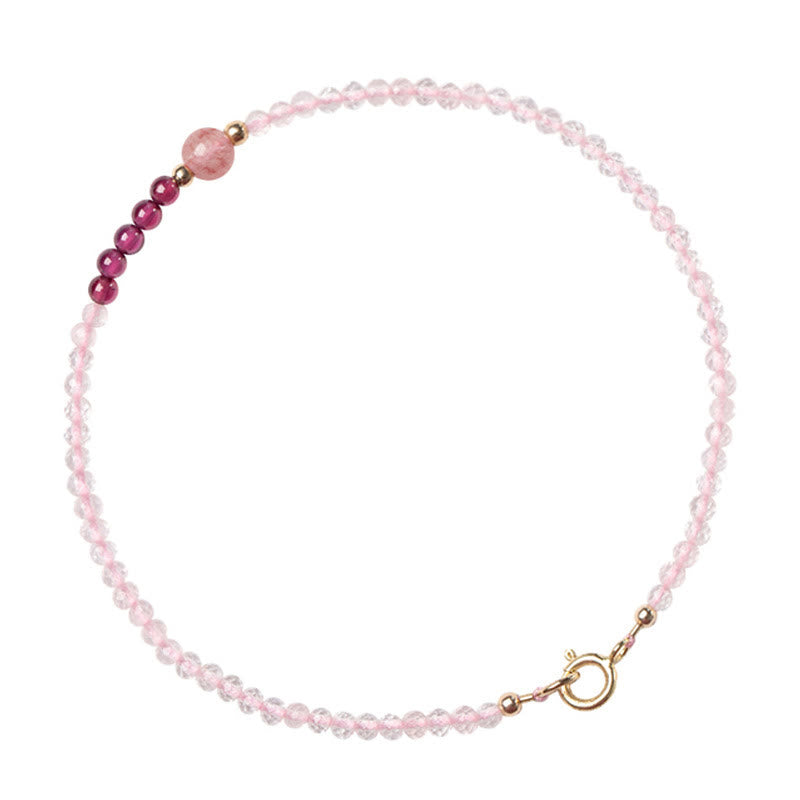 2mm Rose Quartz Garnet Strawberry Quartz Healing Bracelet