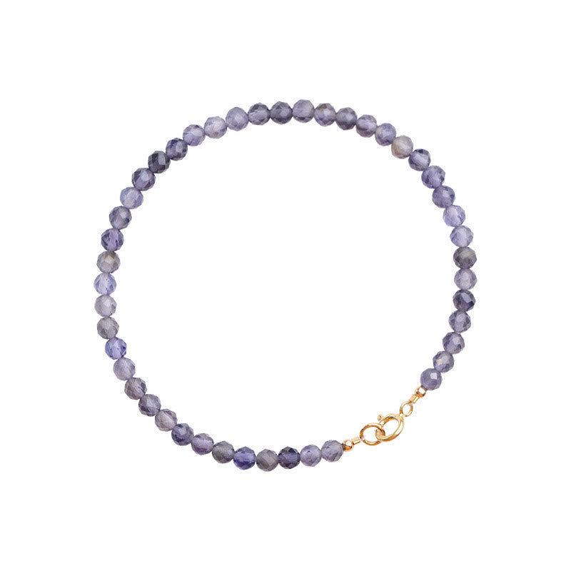 3mm Amethyst Iolite Ultra-Thin Bead Communication Bracelet