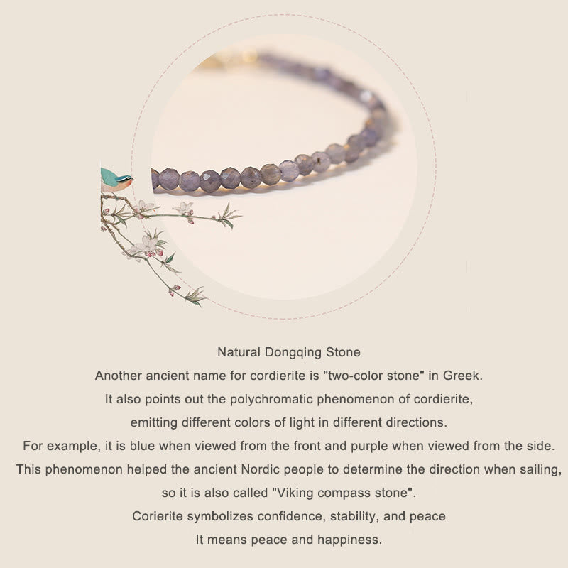 3mm Amethyst Iolite Ultra-Thin Bead Communication Bracelet
