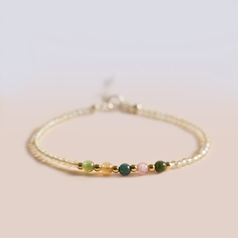 Ultra-thin Citrine Tourmaline Prosperity Bracelet