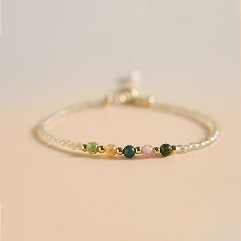 Ultra-thin Citrine Tourmaline Prosperity Bracelet
